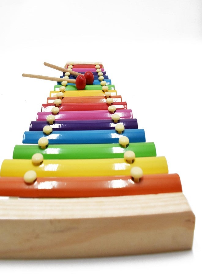 JustHandmade Wooden Xylophone with 8 Notes | Tortoise Pull Along Toy for Kids - Indoor Game(Combo of 2) - Image 3